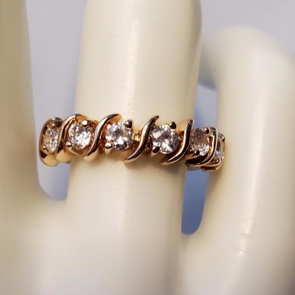 STERLING SILVER W/ GOLD OVERLAY BAND RING